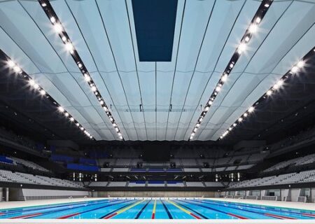 افتتاح استخر شنای المپیک توکیو با یک مراسم خاص