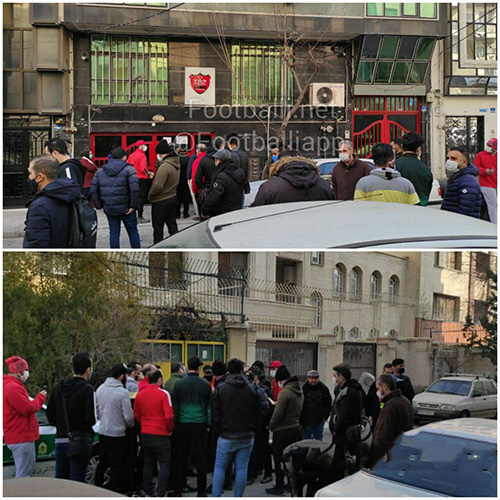 تجمع هواداران پرسپولیس مقابل ساختمان باشگاه