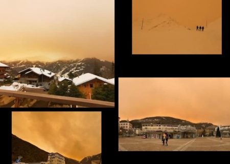 بلندترین قله در کوههای آلپ سوئیس با گرد و غبار صحرای آفریقا ناپدید شد