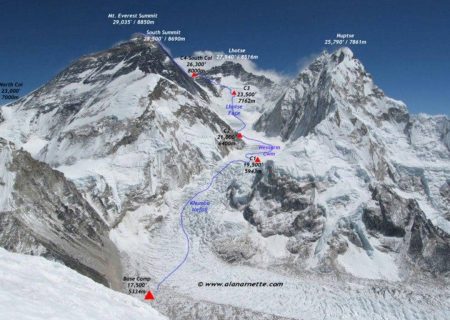 دکتران آبشار یخی موفق به گشایش مسیر تا کمپ۱ اورست نپال شدند