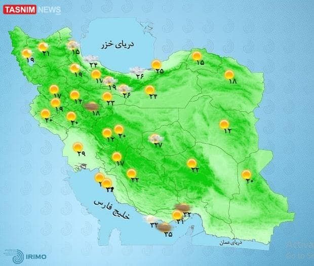 رگبار و رعد و برق در برخی شهرها