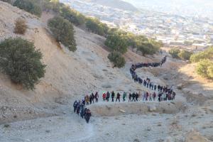 صعود ۲۴۰ نفر از بانوان و آقایان کوهنورد شهرستان ایلام به ارتفاعات هانیوان به مناسبت هفته تربیت بدنی