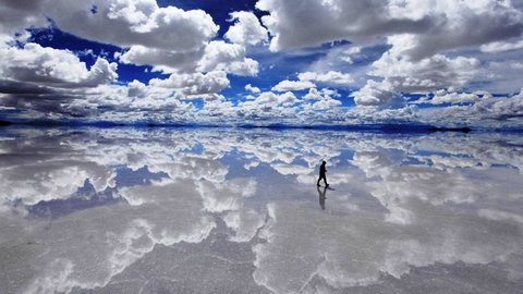 بزرگترین آیینه طبیعی دنیا / دریاچه بولیوی