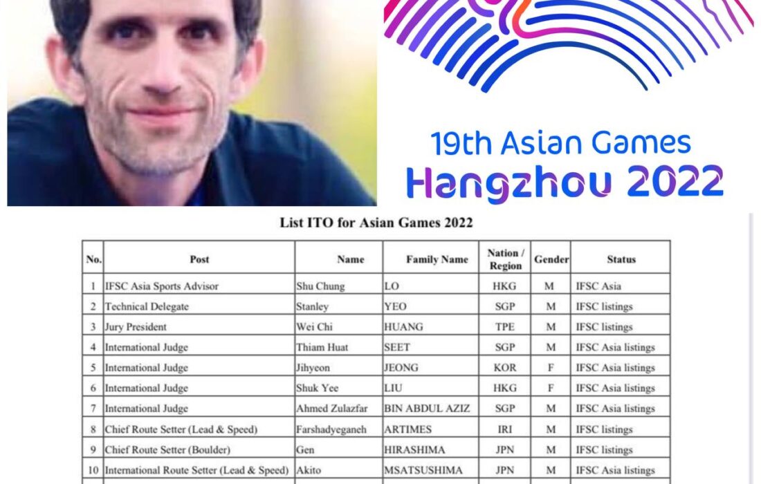 انتخاب یک ایرانی به عنوان «سرطراح» مسابقات سنگنوردی بازی‌های آسیایی «هانگژو»