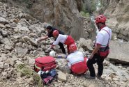 امدادگران هلال احمر با تلاش۳ساعته کوهنورد کرمانشاهی را نجات دادند