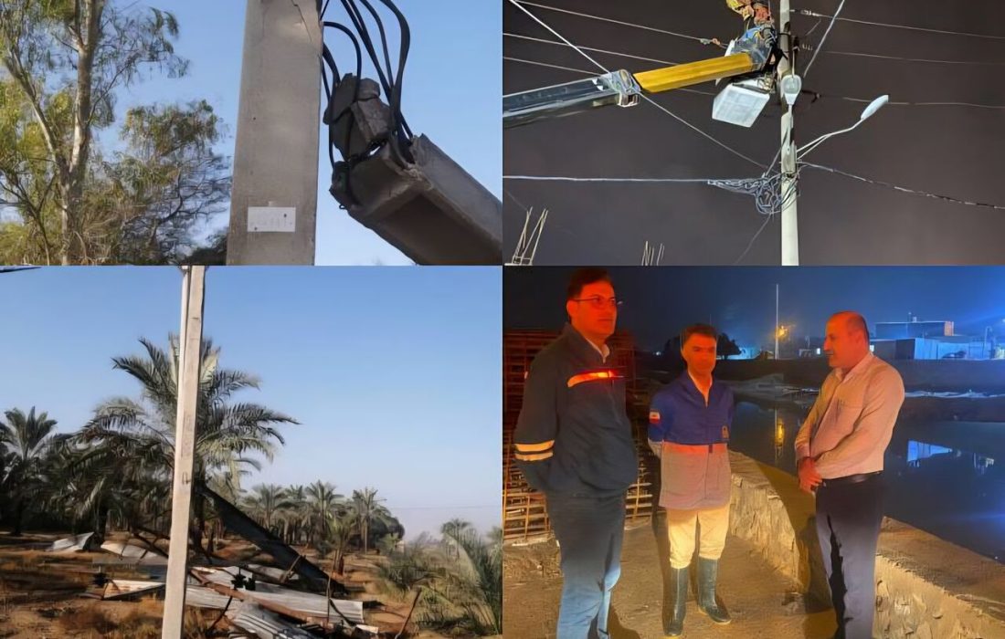 بارشهای شدید، ۱۵۰ میلیارد ریال خسارت به شبکه برق بوشهر وارد کرد